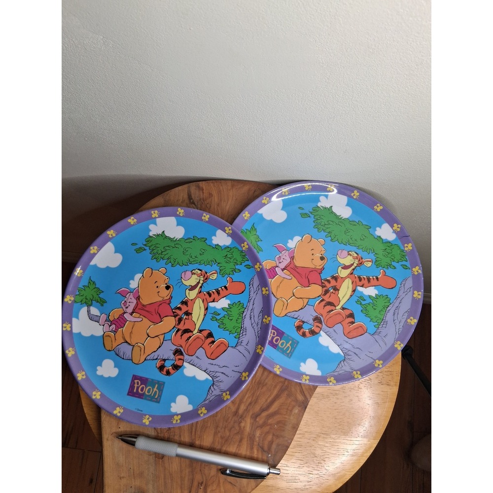 90'sVintage Zak Designs Winnie the Pooh Tigger Piglet Melamine Plates Set 2